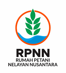 Logo Komunitas Petani Nelayan Cianjur - Gambar daun padi dan ikan dalam lingkaran dengan warna hijau dan biru